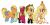 Size: 3135x1553 | Tagged: safe, artist:darktailsko, artist:icicle-niceicle-1517, color edit, edit, applejack, applejack (g1), applejack (g3), bat, earth pony, pony, mlp fim's thirteenth anniversary, g1, g3, g4, g5, applejack (g5 concept leak), applejack's hat, bow, clothes, collaboration, colored, cowboy hat, crown, ear piercing, earring, element of honesty, female, g5 concept leaks, grin, halloween, hat, holiday, jack-o-lantern, jewelry, looking at each other, looking at someone, mare, markings, open mouth, piercing, pumpkin, raised hoof, regalia, simple background, smiling, socks, stockings, striped socks, tail, tail bow, thigh highs, transparent background, unshorn fetlocks