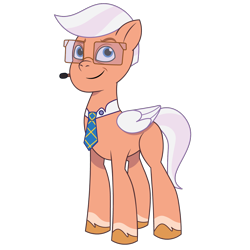 Size: 1200x1200 | Tagged: safe, artist:prixy05, skye silver, pegasus, pony, g5, my little pony: tell your tale, glasses, headset, male, simple background, solo, stallion, transparent background, vector