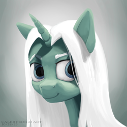 Size: 3000x3000 | Tagged: safe, artist:calebpedigo, oc, oc only, oc:rider dye, pony, unicorn, bust, high res, horn, ponysona, smiling, solo, unicorn oc