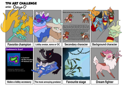 Size: 1350x950 | Tagged: safe, artist:deacoti, arizona (tfh), tianhuo (tfh), velvet (tfh), vixen (tfh), cow, deer, dragon, hybrid, longma, reindeer, them's fightin' herds, alternate color palette, community related, tfh art challenge