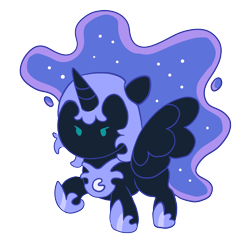 Size: 3000x3000 | Tagged: safe, artist:roxymadn3ss, nightmare moon, alicorn, pony, g4, chibi, chonky pony, female, high res, princess, simple background, solo, transparent background