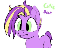 Size: 1110x891 | Tagged: safe, artist:boneappleteeth, oc, oc only, oc:cutie bear, earth pony, pony, earth pony oc, female, filly, foal, simple background, solo, white background