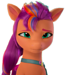 Size: 627x723 | Tagged: safe, edit, edited screencap, screencap, sunny starscout, earth pony, pony, g5, mane smelody, my little pony: make your mark, my little pony: make your mark chapter 5, spoiler:g5, spoiler:my little pony: make your mark, spoiler:my little pony: make your mark chapter 5, spoiler:mymc05e05, 3d, background removed, female, green eyes, looking at you, mare, orange skin, png, purple mane, simple background, solo, standing, transparent background