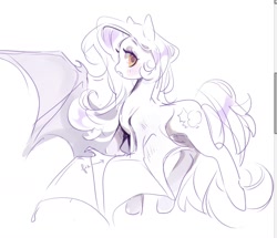 Size: 1845x1589 | Tagged: safe, artist:costly, oc, oc only, bat pony, female, mare, sketch, solo