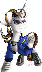 Size: 1445x2478 | Tagged: safe, artist:jamescorck, oc, oc only, oc:movie slate, pony, unicorn, clothes, cosplay, costume, female, johnny cage, mare, mortal kombat, simple background, solo, transparent background