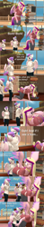 Size: 1920x9720 | Tagged: safe, artist:papadragon69, princess cadance, princess flurry heart, princess skyla, alicorn, anthro, plantigrade anthro, g4, 3d, ass worship, bluey, book, butt bongo fiesta, comic, female, implied tail hole, mother and child, mother and daughter, not sweetie belle, parody, reference, siblings, sisters, source filmmaker, tail