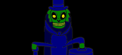 Size: 1909x864 | Tagged: safe, artist:samueljcollins1990, cane, cloak, clothes, evil smile, glowing, glowing eyes, grin, hat, hatbox, hatbox ghost, skull, smiling, the haunted mansion, top hat
