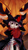 Size: 1440x2560 | Tagged: safe, artist:krapinkaius, velvet (tfh), deer, them's fightin' herds, cape, clothes, community related, costume, floppy ears, glowing, glowing eyes, halloween, halloween costume, hat, holiday, jack-o-lantern, makeup, pumpkin, smiling, solo, witch hat