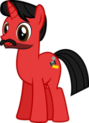 Size: 1000x1373 | Tagged: safe, artist:mickey1909, oc, oc only, oc:mickey motion, pony, unicorn, beard, facial hair, male, moustache, simple background, smiling, solo, stallion, transparent background