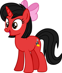 Size: 843x1000 | Tagged: safe, artist:mickey1909, oc, oc only, oc:minnie motion, pony, unicorn, bow, female, hair bow, mare, simple background, solo, transparent background