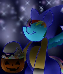 Size: 498x586 | Tagged: safe, artist:alan-the-animeartist, rainbow dash, pegasus, pony, g4, clothes, costume, female, halloween, holiday, one eye closed, smiling, sonic the hedgehog, sonic the hedgehog (series), trick or treat, wink