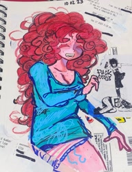 Size: 1571x2048 | Tagged: safe, artist:dddddaxie998839, pinkie pie, human, clothes, humanized, shirt, solo, traditional art