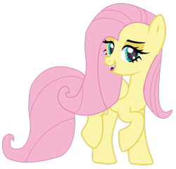 Size: 1690x1615 | Tagged: safe, artist:sscorpionsss, artist:twilyisbestpone, fluttershy, pegasus, pony, g4, base used, beautiful, bedroom eyes, cute, eyeshadow, fangs, female, looking at you, makeup, mare, open mouth, open smile, pretty, raised hoof, shyabetes, simple background, smiling, solo, transparent background