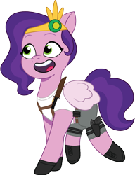 Size: 853x1110 | Tagged: safe, artist:edy_january, artist:prixy05, edit, vector edit, pipp petals, pony, unicorn, g5, my little pony: tell your tale, anget, belt, boots, clothes, combat knife, equipment, gears, gloves, gun, handgun, knife, p230, pants, pistol, shirt, shoes, short pants, short shirt, sig.sauer p230, simple background, solo, tactical, tank top, transparent background, vector, weapon