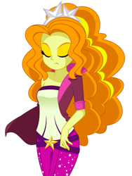 Size: 1141x1515 | Tagged: safe, artist:rosemile mulberry, adagio dazzle, human, equestria girls, g4, my little pony equestria girls: rainbow rocks, clothes, clothes swap, eyes closed, female, implied aria blaze, implied sonata dusk, simple background, solo, updated design, white background