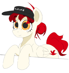 Size: 900x945 | Tagged: safe, artist:tallestpone, oc, oc:wah wah, pegasus, pony, red mane, red tail, simple background, solo, tail, wawa, white background