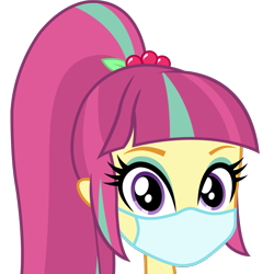 Size: 5940x5940 | Tagged: safe, artist:sebisscout1997, edit, editor:brokenadam, sour sweet, equestria girls, g4, clothes, coronavirus, covid-19, crystal prep, crystal prep academy, crystal prep academy students, crystal prep shadowbolts, face mask, mask, school uniform, simple background, solo, transparent background