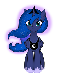 Size: 1537x1828 | Tagged: safe, artist:adastra, princess luna, alicorn, pony, g4, front view, looking at you, simple background, solo, white background
