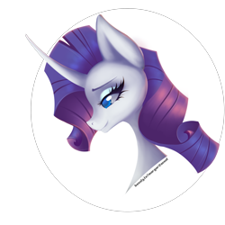 Size: 3500x3500 | Tagged: safe, artist:margaritaenot, rarity, pony, unicorn, g4, bust, high res, portrait, simple background, solo, white background