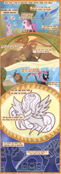 Size: 6075x17197 | Tagged: safe, artist:mr100dragon100, alicorn, dragon, earth pony, griffon, kirin, nirik, pegasus, pony, unicorn, comic:throne of dracula the secret world, comic, day, night