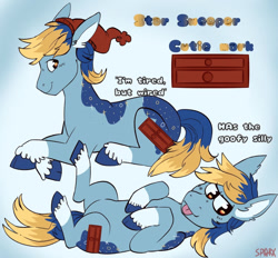 Size: 1280x1186 | Tagged: safe, artist:cinnamonsparx, oc, oc:star sweeper, earth pony, pony, lying down, male, prone, reference sheet, solo, stallion