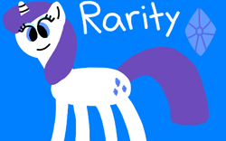 Size: 1920x1200 | Tagged: safe, artist:skylark64, rarity, pony, unicorn, g4, 1000 hours in ms paint, blue background, cute, diamond, eyeshadow, female, kid pix, makeup, mare, nerd pony, no nose, raribetes, simple background, smiling, solo