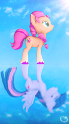 Size: 2568x4632 | Tagged: safe, artist:marshmallow-pone, derpibooru exclusive, sunny starscout, twilight sparkle, alicorn, earth pony, pony, mlp fim's thirteenth anniversary, g5, 3d, source filmmaker, sunny and her heroine, twilight sparkle (alicorn)