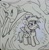 Size: 1112x1132 | Tagged: safe, artist:krista-21, rainbow dash, pegasus, pony, g4, clothes, cute, dashabetes, female, filly, filly rainbow dash, flag, grayscale, inktober, inktober 2023, lidded eyes, mare, monochrome, mouth hold, signature, solo, traditional art, uniform, wonderbolts uniform, younger