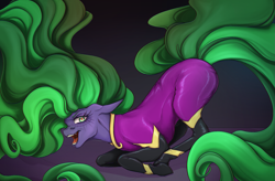 Size: 2511x1650 | Tagged: safe, alternate version, artist:crypkit, mane-iac, earth pony, pony, g4, commission, face down ass up, implied power ponies, simple background, solo