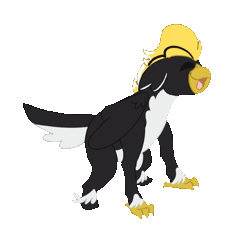 Size: 579x536 | Tagged: safe, alternate character, alternate version, artist:euspuche, oc, oc only, oc:ping wing, hippogriff, animated, commission, dance till you die dog, dancing, gif, hippogriff oc, simple background, smiling, solo, transparent background