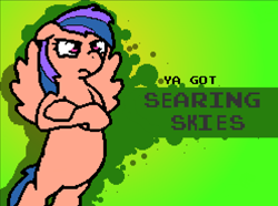 Size: 1582x1174 | Tagged: safe, artist:anonymous, oc, oc only, oc:searing skies, pegasus, pony, gradient background, solo, ya got