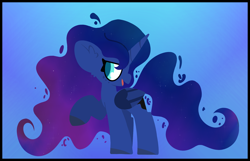 Size: 6500x4184 | Tagged: safe, artist:moonydusk, princess luna, alicorn, pony, g4, ethereal mane, female, gradient background, lidded eyes, mare, solo, space, starry mane