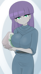 Size: 2015x3642 | Tagged: safe, artist:batipin, maud pie, equestria girls, g4, arm under breasts, big breasts, breast squish, breasts, busty maud pie, female, high res, looking at you, solo