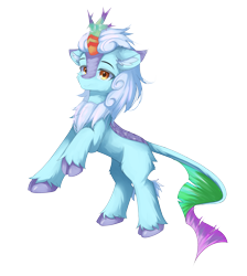 Size: 2243x2500 | Tagged: safe, artist:lunar froxy, oc, oc only, oc:polar spark, kirin, g4, ambiguous gender, cloven hooves, high res, horn, kirin oc, simple background, solo, transparent background