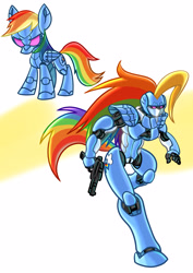 Size: 2894x4093 | Tagged: safe, artist:rainbowdashsuki, rainbow dash, pony, robot, robot pony, g4, breasts, roboticization, transformerfied, transformers