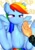 Size: 2894x4093 | Tagged: safe, artist:rainbowdashsuki, rainbow dash, human, pegasus, pony, g4, belly, female, hand, mare, rainbow dash is not amused, simple background, tapping, unamused, white background