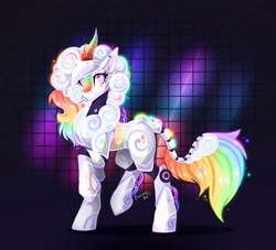 Size: 2755x2500 | Tagged: safe, artist:buvanybu, oc, oc only, oc:cloudy canvas, kirin, robot, high res, kirin oc, roboticization, solo