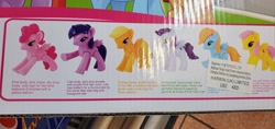 Size: 2048x969 | Tagged: safe, alicorn, pegasus, pony, bootleg, colored horn, engrish, glare, horn, irl, my horse little, not applejack, not fluttershy, not pinkie pie, not rainbow dash, not rarity, not twilight sparkle, photo, translation error
