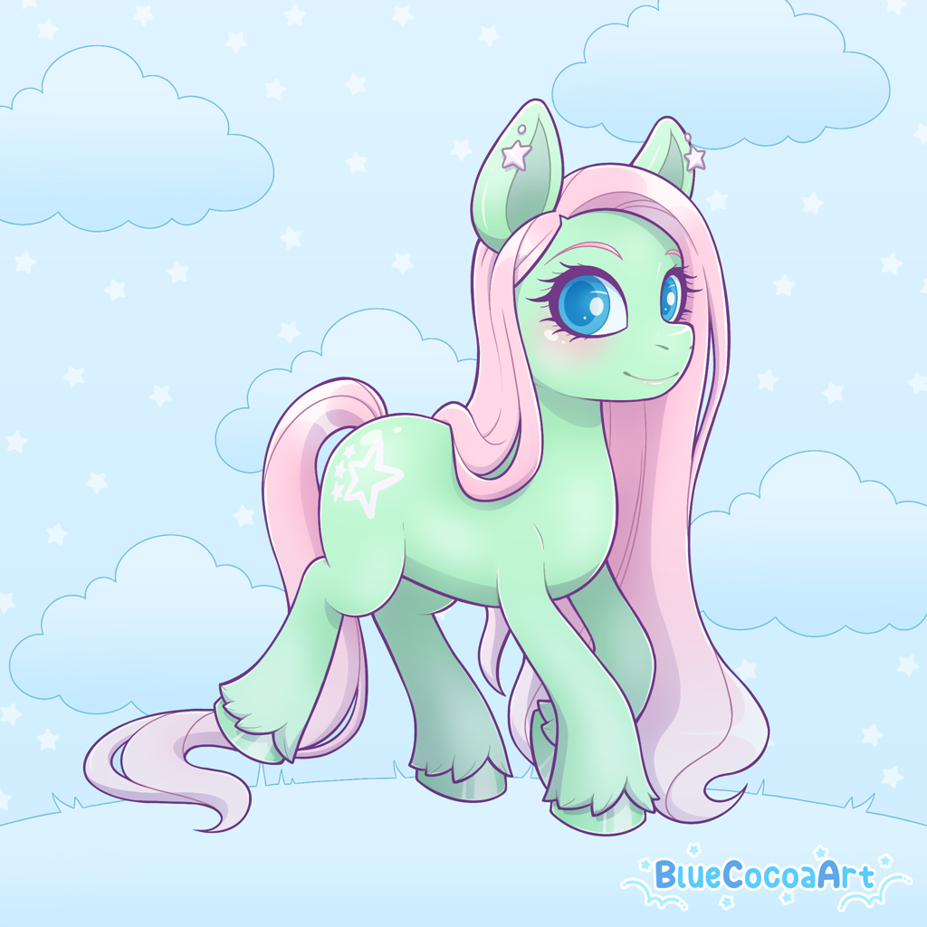 #3213482 - safe, artist:bluecocoaart, spring (g2), earth pony, pony, g2 ...