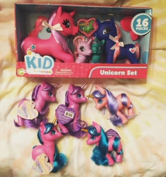 Size: 1080x1151 | Tagged: safe, pony, unicorn, ages 3+, bootleg, bow, brush, choking hazard, colored horn, comb, female, filly, foal, hair bow, hairmazing unicorn, horn, kid connection, mare, photo, toy