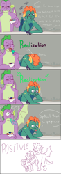 Size: 1920x5444 | Tagged: safe, artist:mythical artist, spike, oc, oc:emziko, dragon, g4, adult, adult spike, canon x oc, comic, dialogue, dragoness, female, gem, high res, jewelry, male, morning sickness, mug, older, older spike, pregnant, ring, shipping, speech bubble, spiko, spit take, spread wings, straight, sudden realization, thought bubble, wedding ring, winged spike, wings