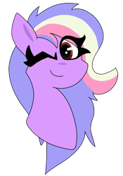 Size: 931x1328 | Tagged: safe, oc, oc only, oc:dawn reverie, pony, brown eyes, eyelashes, multicolored mane, purple fur, simple background, solo, transparent background