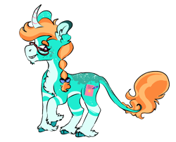 Size: 1240x1000 | Tagged: safe, artist:artic-madrigal, bright eyes, classical unicorn, pony, unicorn, g1, g4, my little pony tales, braid, cloven hooves, coat markings, curved horn, female, freckles, g1 to g4, generation leap, glasses, horn, leonine tail, simple background, smiling, solo, tail, tooth gap, transparent background, two toned mane, unshorn fetlocks