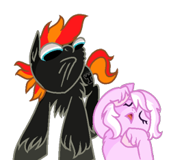 Size: 561x524 | Tagged: safe, artist:alula belfry, artist:alulabelfry, oc, oc only, oc:candy heart, oc:zitrus mixus, earth pony, pegasus, pony, duo, earth pony oc, ms paint, newbie artist training grounds, pegasus oc, simple background, transparent background