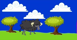 Size: 1080x557 | Tagged: safe, edit, sheep, solo