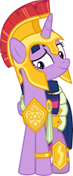 Size: 3000x7209 | Tagged: safe, artist:cloudy glow, twilight sparkle, alicorn, pony, g4, scare master, .ai available, armor, athena sparkle, clothes, costume, nightmare night costume, simple background, solo, transparent background, twilight sparkle (alicorn), vector