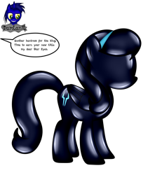 Size: 3840x4154 | Tagged: safe, artist:damlanil, oc, oc:star eyes, latex pony, original species, pegasus, pony, bondage, comic, commission, dialogue, encasement, female, headband, latex, latexified, liquid latex, living latex, mare, no eyes, no face, no mouth, offscreen character, rubber, rubber drone, rubber suit, shiny, show accurate, simple background, solo, speech bubble, storm king's emblem, story, story included, text, transformation, transparent background, vector, wings