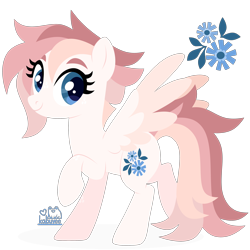 Size: 3000x3000 | Tagged: safe, artist:kabuvee, oc, oc only, oc:snow gear, pegasus, pony, blue eyes, closed mouth, colored pupils, female, high res, lineless, mare, pegasus oc, raised hoof, simple background, smiling, solo, spread wings, transparent background, wings