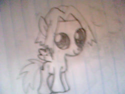 Size: 640x480 | Tagged: safe, artist:arts48, pegasus, pony, g4, female, filly, foal, grayscale, haruno sakura, japanese, lined paper, monochrome, naruto, ponified, rule 85, scrapbook, smiling, solo, traditional art