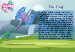 Size: 3014x2102 | Tagged: safe, artist:aleximusprime, oc, oc:beo tuag, axe, battle axe, bio, crystal, description, high res, living object, no face, solo, story included, weapon